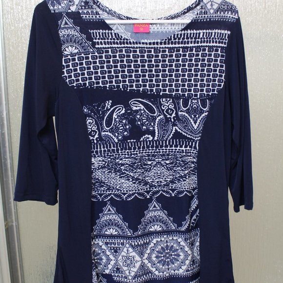 4/$20 Panza Tunic with 3/4 Sleeves - Picture 1 of 4